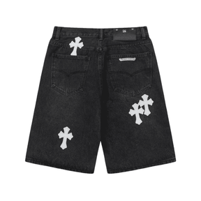 Bermuda Chrome Hearts Cross White Jeans